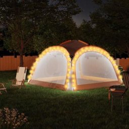Tente de réception Tonnelle de Jardin - Rapide à Installer à led et 4 parois 3,6x3,6x2,3 m