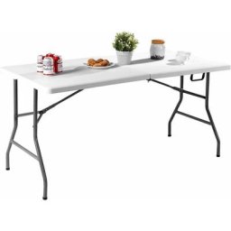 Costway - Table de Camping Table Pliante Table Jardin Blanche 1507274cm
