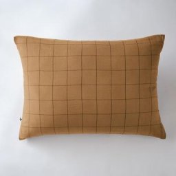 L'effet Papillon - Taie d'oreiller gaze de coton tissée 50 x 70 cm Gaia Match Camel - Marron