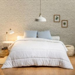 Couette Anti-acariens Eté - 200x200cm Bleu Calin