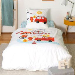Parure de lit enfant TOM LE POMPIER 140x200 cm - Multicolore