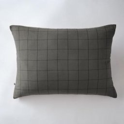 Taie d'oreiller gaze de coton tissée 50 x 70 cm Gaia Match Anthracite - Anthracite