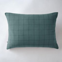 Taie d'oreiller gaze de coton tissée 50 x 70 cm Gaia Match Bleu canard - Bleu
