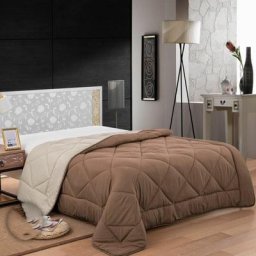 Couette En Microfibre Bicolore 240x200cm marron Herzberg HG2420BCO-BRN - Marron