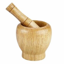 Main Manuel Bois Ail Gingembre Épices Mortier Pilon Ensemble Broyage Bol Broyeur Cuisine Pharmacies