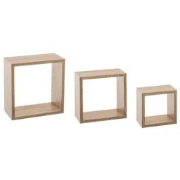Kit de 3 étagères murales Cube chêne naturel - Marron