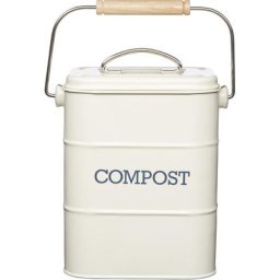 Living Nostalgia - KitchenCraft Composteur de cuisine en métal, crème antique, 16,5 x 12 x 24 cm