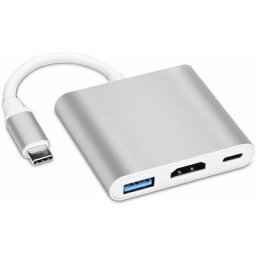 Adaptateur usb c vers hdmi 4K, câble convertisseur 3 en 1 Type c pour MacBook Pro 2017/2018,