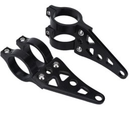 1 paire de supports de montage de fourche de phare de moto en alliage d'aluminium de 39 mm, noir