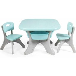 Ensemble Table et Chaises pour Enfants Lire, Jourer, Étude, Table avec 4 Paniers de Rangement de
