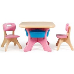 Ensemble Table et Chaises pour Enfants Lire, Jourer, Étude, Table avec 4 Paniers de Rangement de