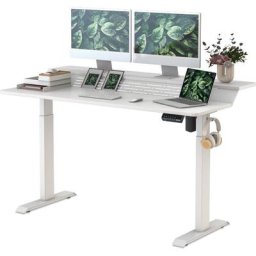 Bureau Assis Debout avec usb Port - 140x73,5cm Bureau Électrique Réglable en Hauteur - Standing