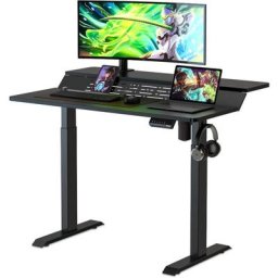Bureau Assis Debout avec usb Port - 120x73,5cm Bureau Électrique Réglable en Hauteur - Standing