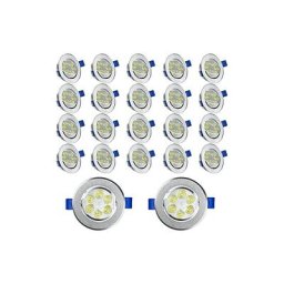 Naizy - led Encastrables Plat 3W 230V Luminaire Spot Plafond Encastré Aluminium Mini - 20x3W Blanc