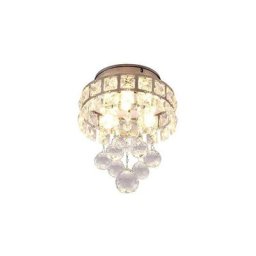 Moderne Plafonnier en Cristal led Chrome Métal, Luxe Lustre avec Design élégant Lampe de Plafond