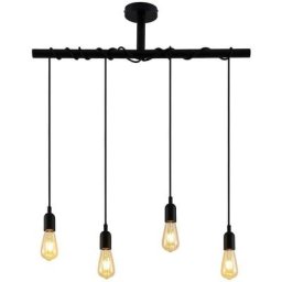 Lindby - Suspension à intensité variable 'Kravos' en métal pour salon & salle à manger - noir mat