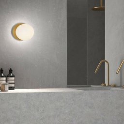 Applique Salle De Bain Alix Laiton Mat Et Verre Opale Ip44 - Laiton
