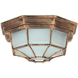 Plafonnier Lampe d'extérieur verre métallique Milano antikgold b: 26cm h: 26cm IP43