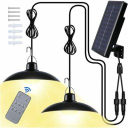 Erqvhqv - Applique solaire Lampe Solaire Extérieur, Double Tête IP65 éTanche Lustre Solaire avec