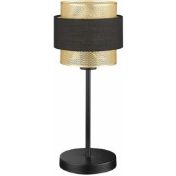 Wofi - Lampe à poser noir or métal lampe de table chambre lampe de chevet noir or, fer acier,