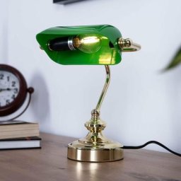 Etc-shop - Lampe de table mobile Banker lamp laiton vert Lampe de bureau vintage, métal acrylique,
