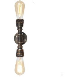 Vintage Applique mural Industriel 2 Lumières Lustre en Fer Conduite D'eau Lumière Art déco E27 pour