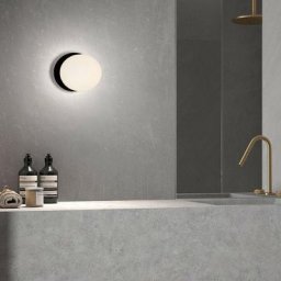 Applique Salle De Bain Alix Noir Et Verre Opale Ip44 - Noir