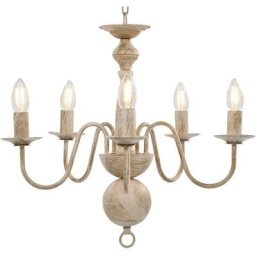 Lustre Blanc antique 5 ampoules E14