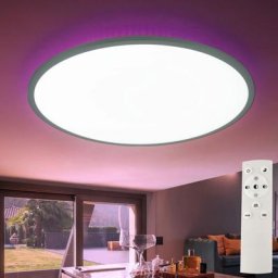 Plafonnier led rétro-éclairé plafonnier dimmable avec télécommande lumière du jour, changement de