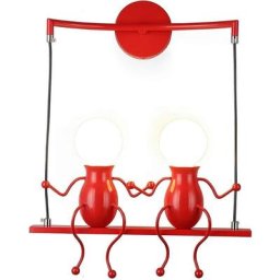 Rouge Moderne Lampe Murale Double E27 Douille Applique Créatif Simplicité Design Petite Personne