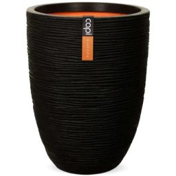Pot à fleurs Nature Rib Élégant bas 36 x 47 cm Noir KBLR782 Capi Black