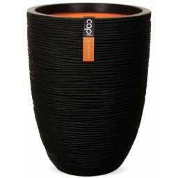 Pot à fleurs Nature Rib Élégant bas 46 x 58 cm Noir KBLR783 Capi Black