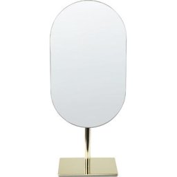Miroir de Table Décoratif pour Maquillage Beauté 21 x 28 cm en Métal Doré Cantal - Doré