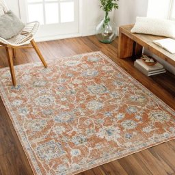 Surya - Tapis Lavable en Machine Vintage Oriental Terracotta et Bleu 200x275 cm