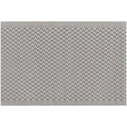 Tapis d'Extérieur Motif Zigzag 60 x 90 cm en Polypropylène Gris et Blanc Mango - Gris