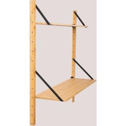 Tagère murale modulable en bambou Kolex Sklum Noir - Noir Étagère 2 étagères 84 cm
