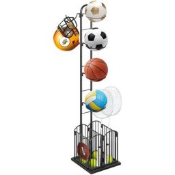 Support de stockage de basket-ball, 4 niveaux Présentoir vertical , Acier Carbone Support de