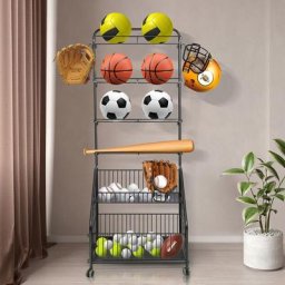 Support de stockage de basket-ball, 6 niveaux Présentoir vertical , Acier Carbone Support de