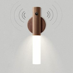 Luminaire Applique Murale Bois Batterie Vintage led Veilleuse Enfant Bébe Portable Lampe de Placard
