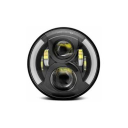 Tumalagia - 12V/24V moto phare led rond rétro clignotant lampe 7 pouces remplacement de phare pour