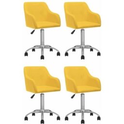 Chaises pivotantes à manger lot de 4 jaune tissu Vidaxl Jaune