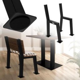 Ml-design - Set de 2 pieds de bancs forme h acier noir jambes de banc de jardin 47x77x10 cm