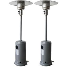 Lot de 2 chauffages d'extérieur à gaz 13kW - Siberia - Parasols chauffants, avec roulettes et