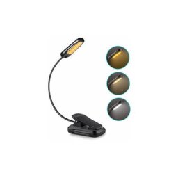 Lampe de lecture, lampe de lecture 9 led rechargeable par clip usb, 360°C ou flexible, 3