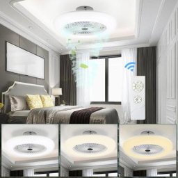 80W ventilateur de plafond blanc led éclairage résidentiel chambre à coucher minuterie de sommeil