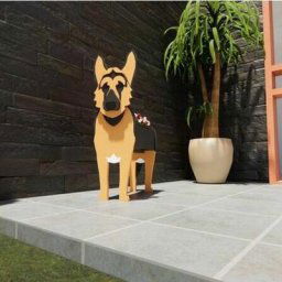 Animaux de dessin animé mignon en forme de chien en bois pot de fleurs jardin décoré berger
