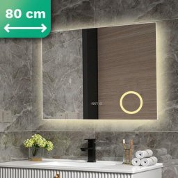 Mirlux - Miroir de salle de bains avec éclairage led - Miroir mural rond - Miroir de douche