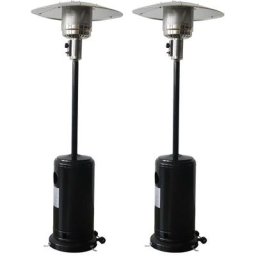 Lot de 2 chauffages d'extérieur à gaz 13kW - Siberia - Parasols chauffants, avec roulettes et