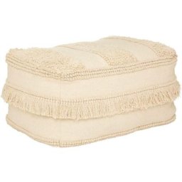 Pouf Sea view beige en coton recyclé Atmosphera créateur d'intérieur - Beige