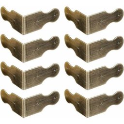 Lot de 8 équerres de protection d'angle en laiton pur pour bureau, boîte à bijoux, cadre photo